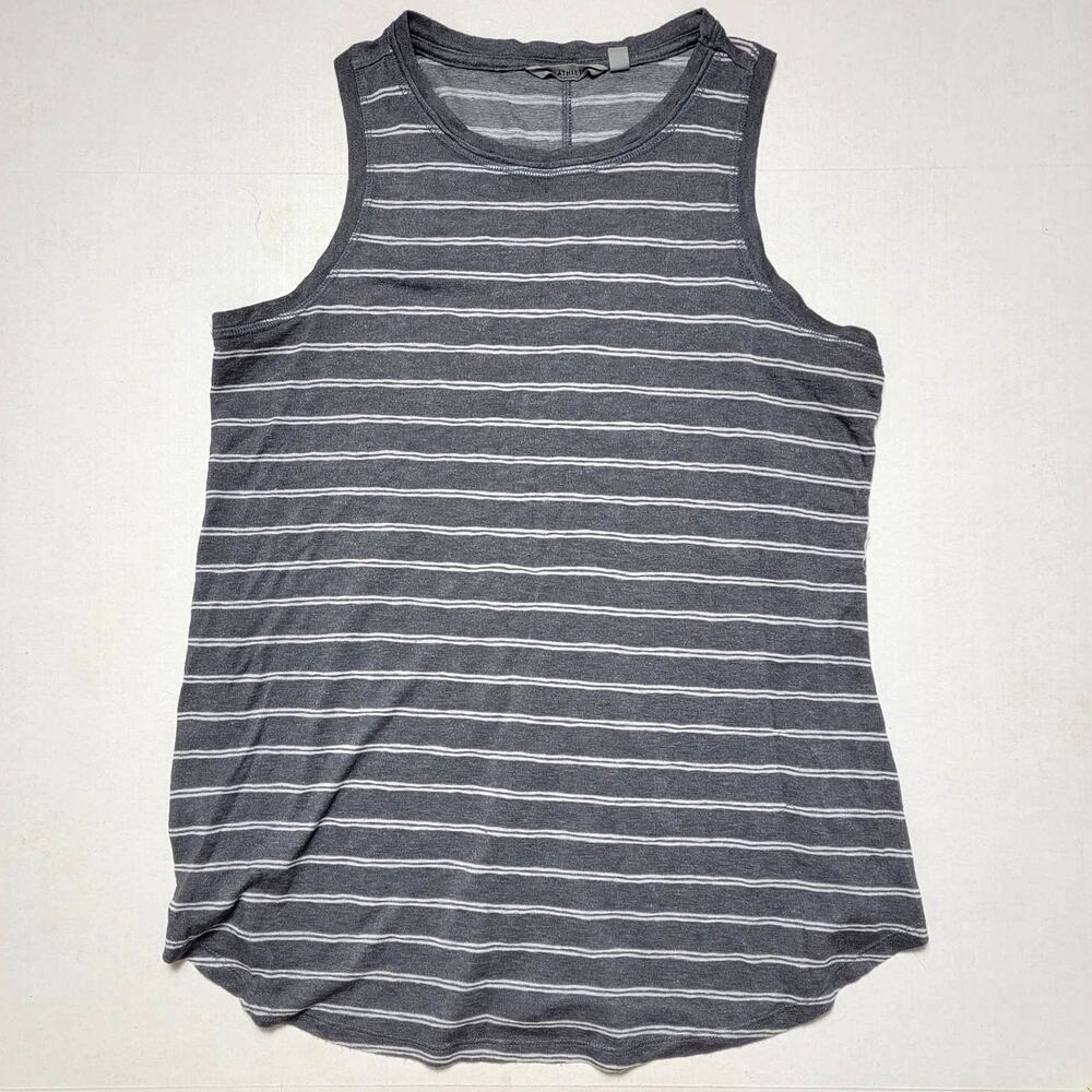 Athleta Grey Striped Tank Top SZ Medium